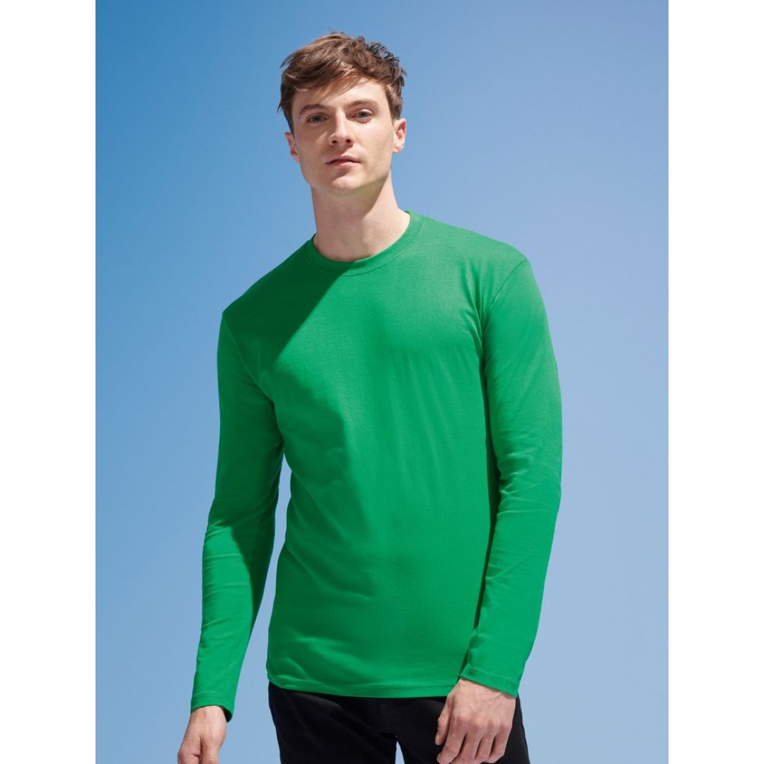 Футболка мужская с длинным рукавом Monarch 150, ярко-зеленая, 3XL