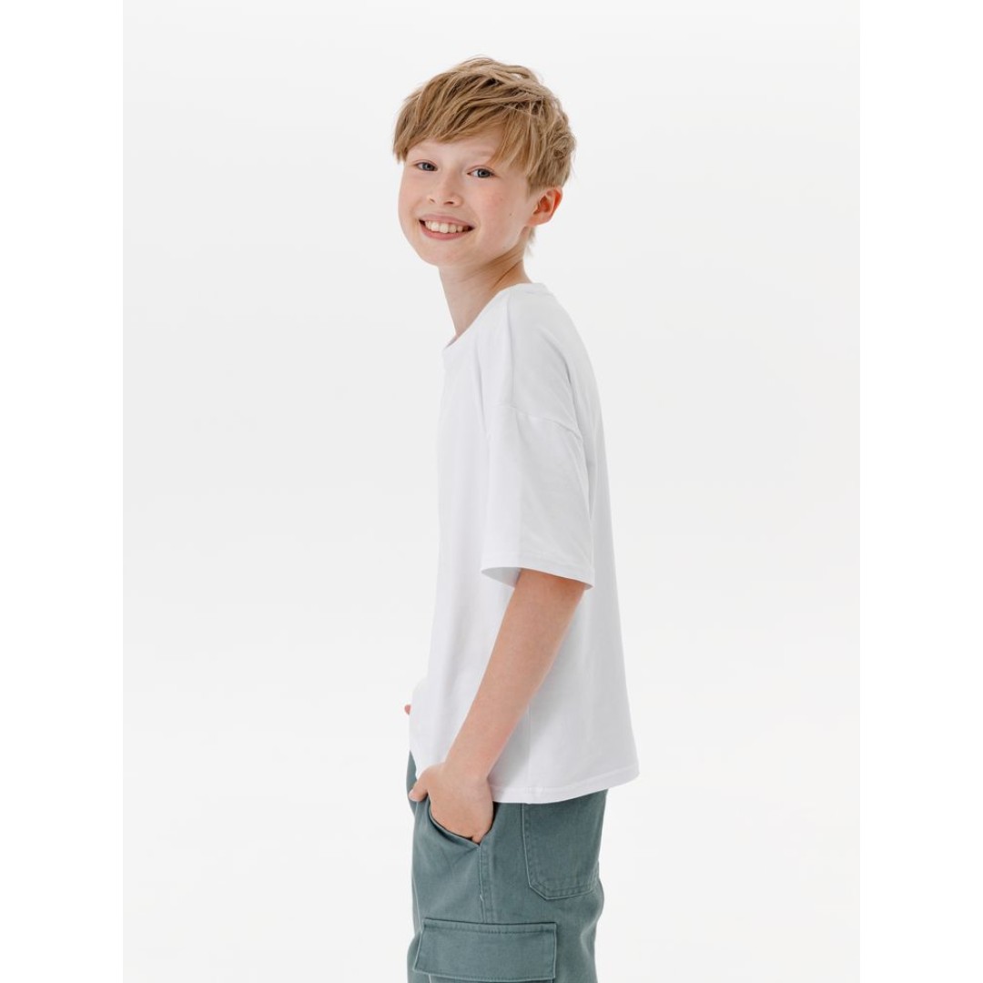 Футболка детская оверсайз Teezer, белая, 6 лет