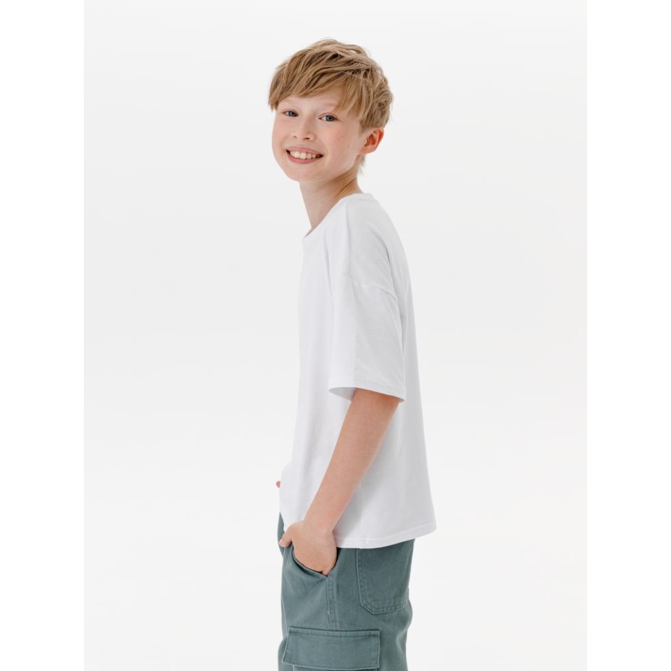 Футболка детская оверсайз Teezer, белая, 6 лет