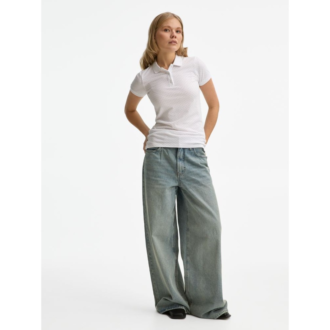 Рубашка поло женская Brandy Women, белая с темно-синим