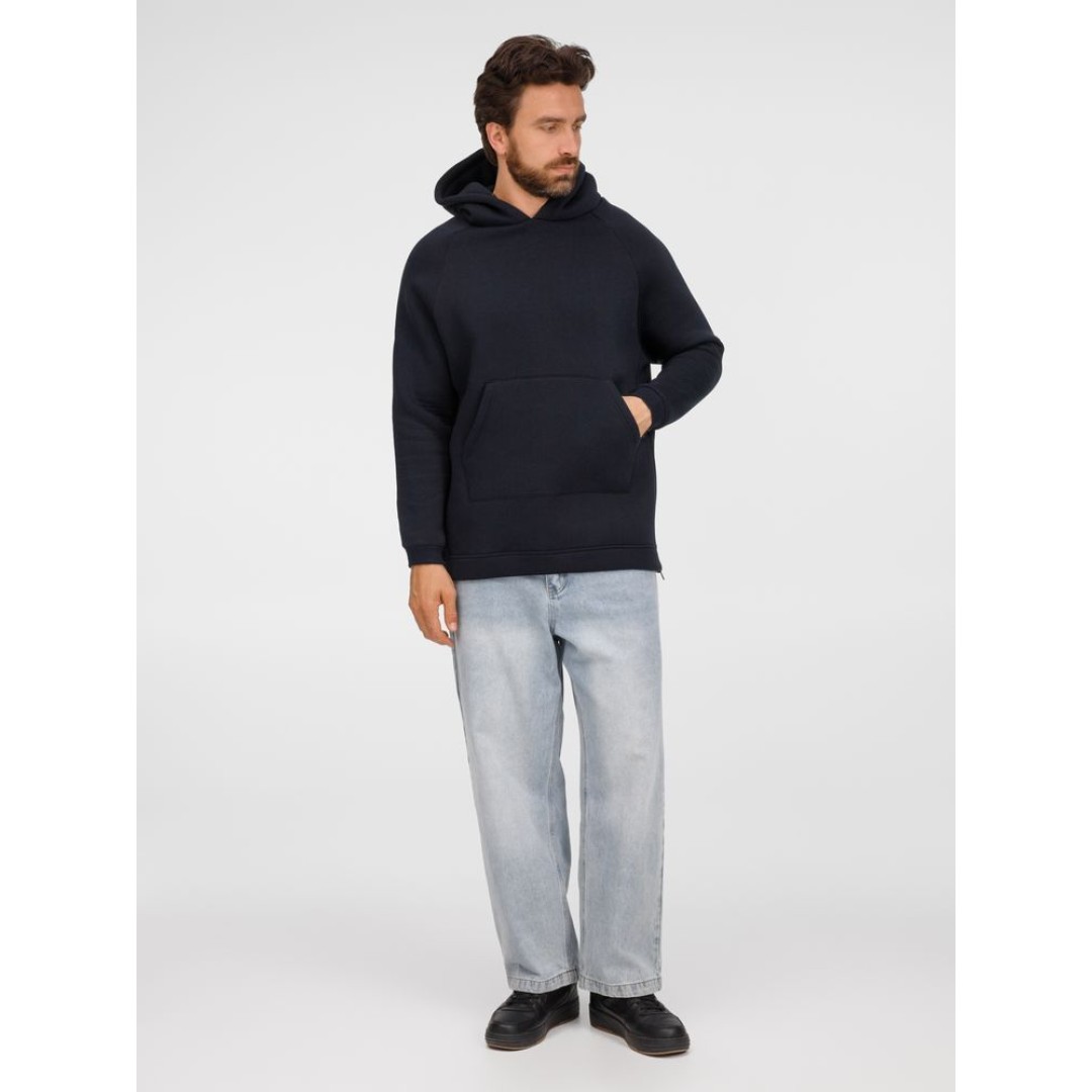 Худи унисекс оверсайз Easy Street, темно-синее, размер XS/S