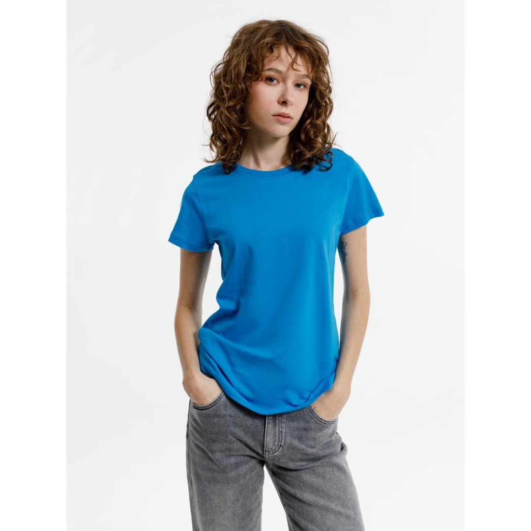 Футболка женская T-bolka Lady, бирюзовая, размер S