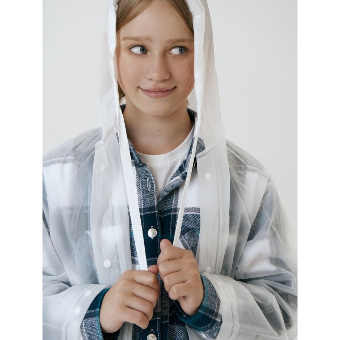 Дождевик детский RainDrop Kids, белый, 8 лет (рост 118-128)