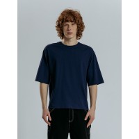 Футболка оверсайз унисекс Base Space, темно-синяя, размер M/L