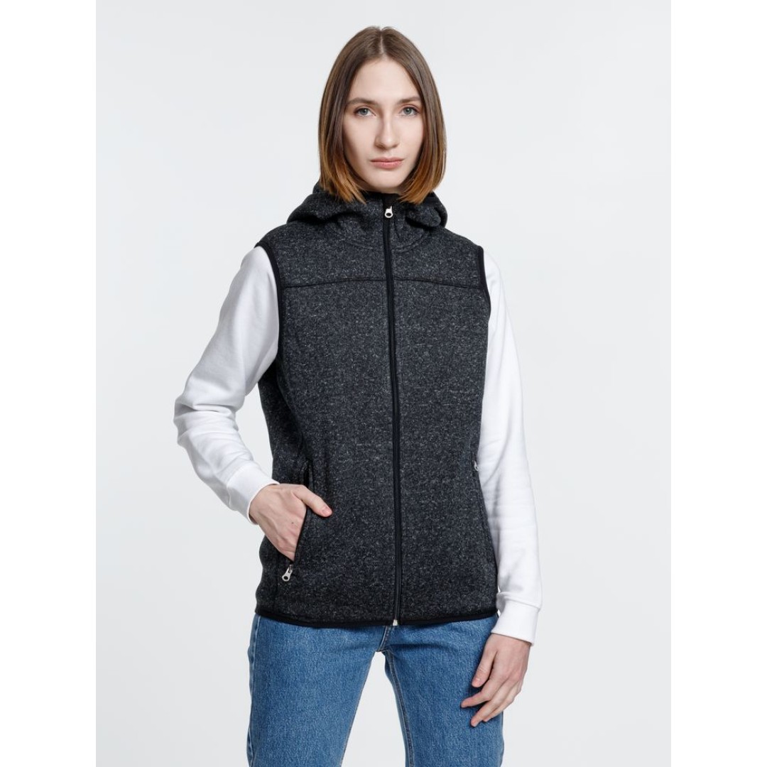 Жилет с капюшоном унисекс Gotland, черный, размер S