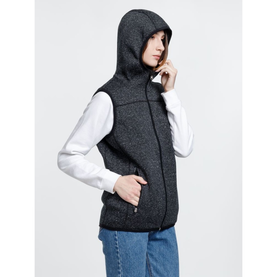 Жилет с капюшоном унисекс Gotland, черный, размер S