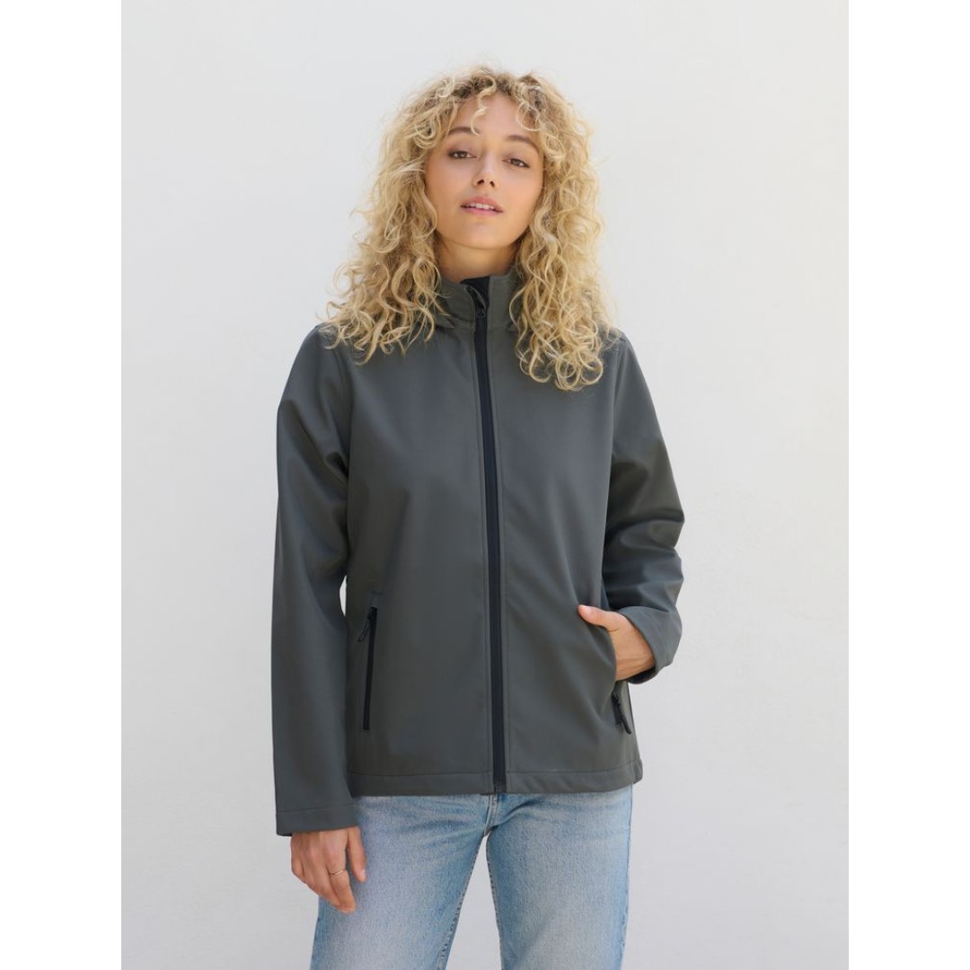 Куртка софтшелл с капюшоном женская Race Women, темно-синяя, размер M