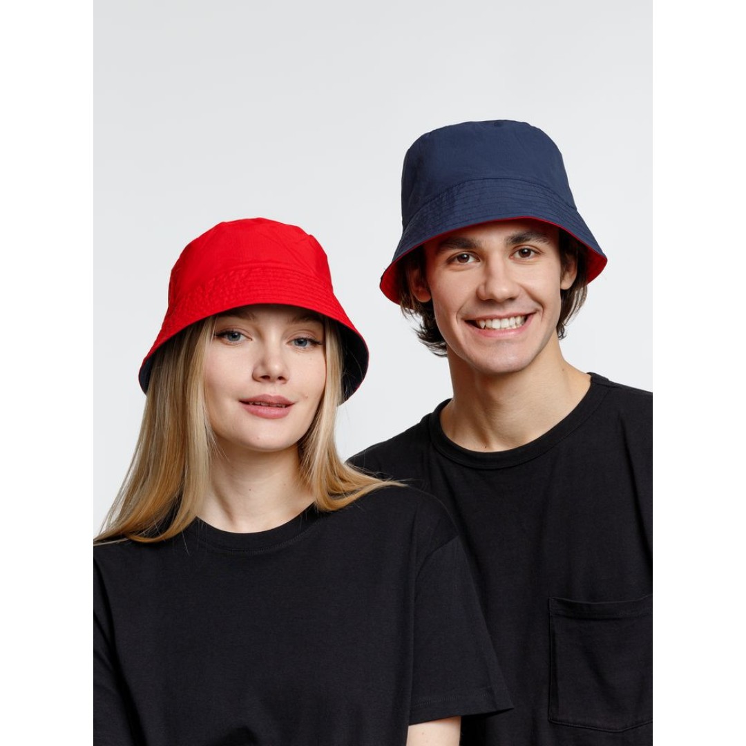 Панама Nylon двусторонняя, темно-синяя с красным