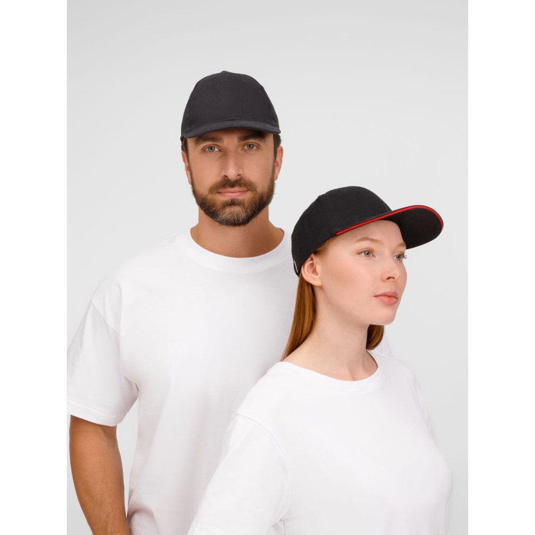 Бейсболка Buffalo, черная с красным