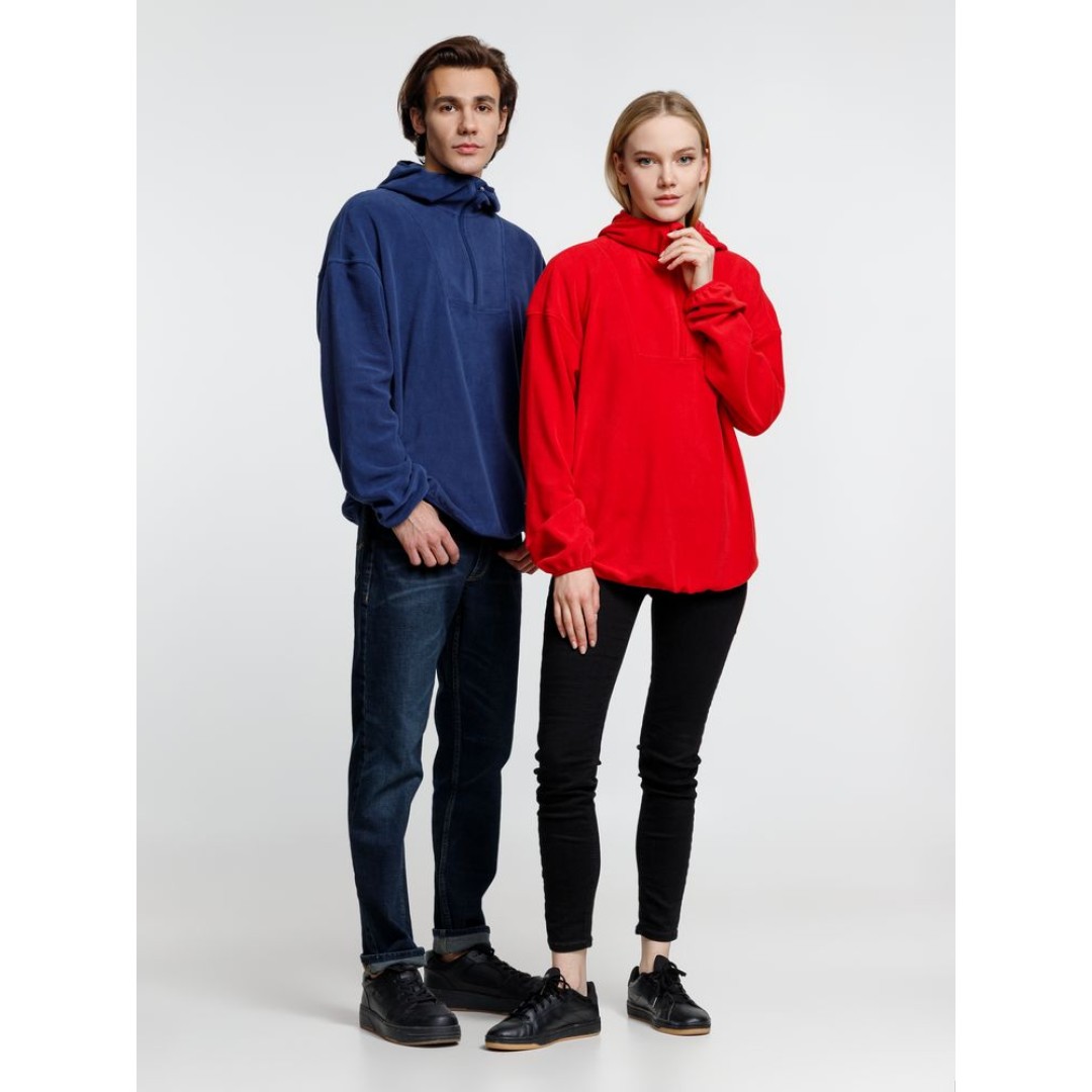 Анорак флисовый унисекс Fliska, темно-синий, размер XS/S