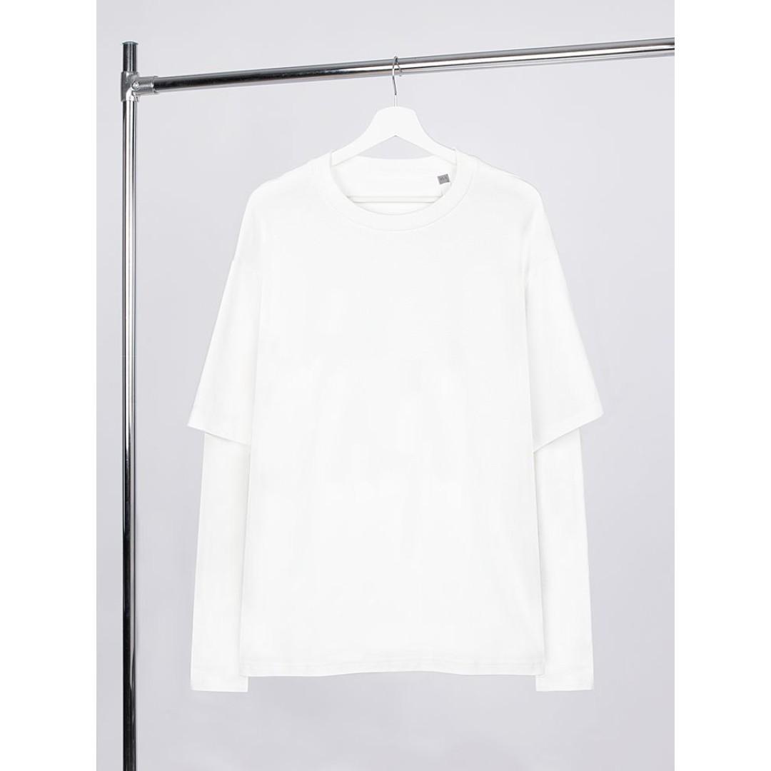 Футболка оверсайз с двойным рукавом Kosmos, молочно-белая, размер XS/S