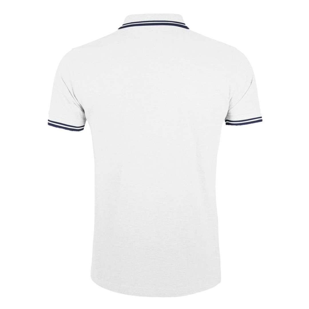 Рубашка поло женская Pasadena Women 200 с контрастной отделкой белая с синим, L