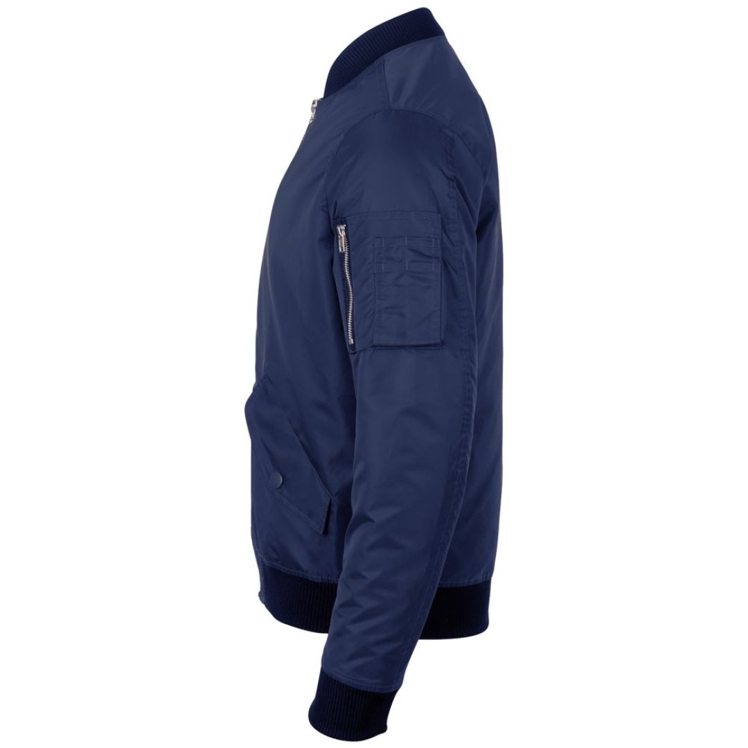 Куртка бомбер унисекс Rebel темно-синяя, XL