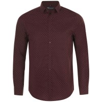 Рубашка мужская Becker Men, бордовая с белым, S