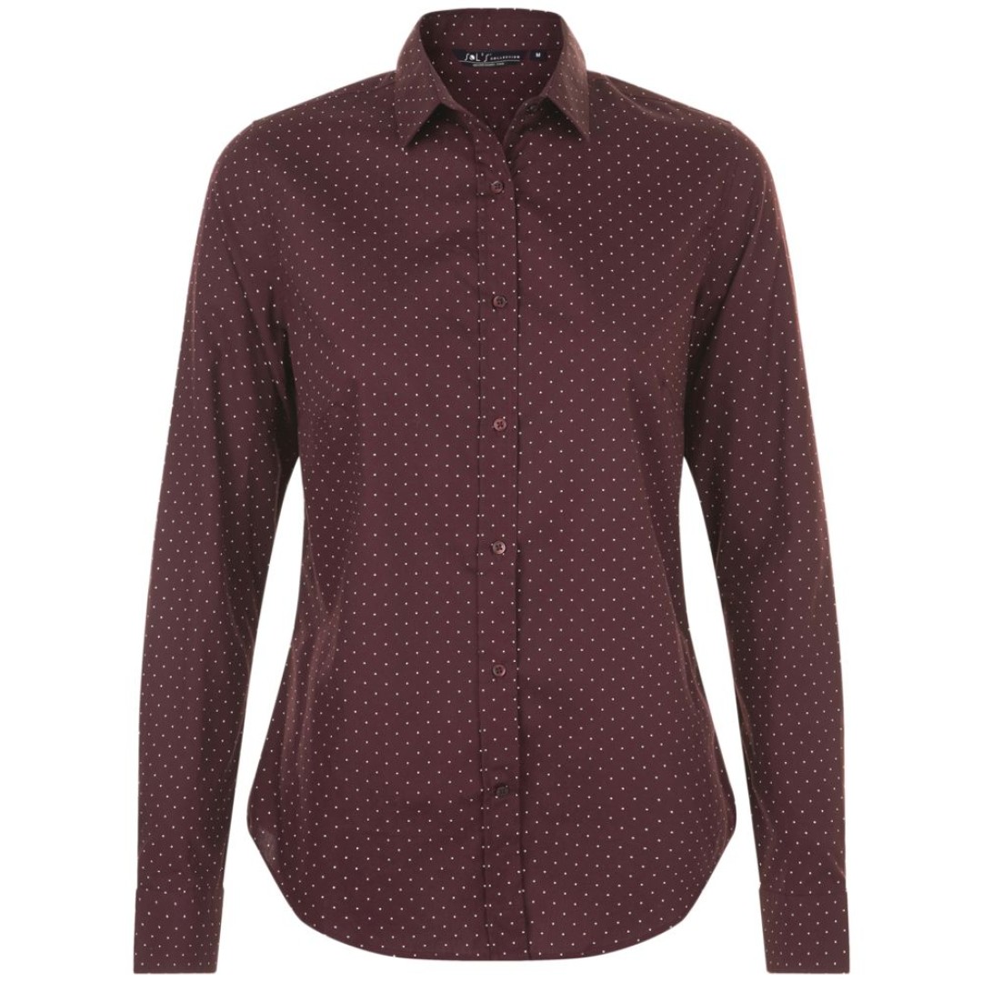 Рубашка женская Becker Women, бордовая с белым, XL