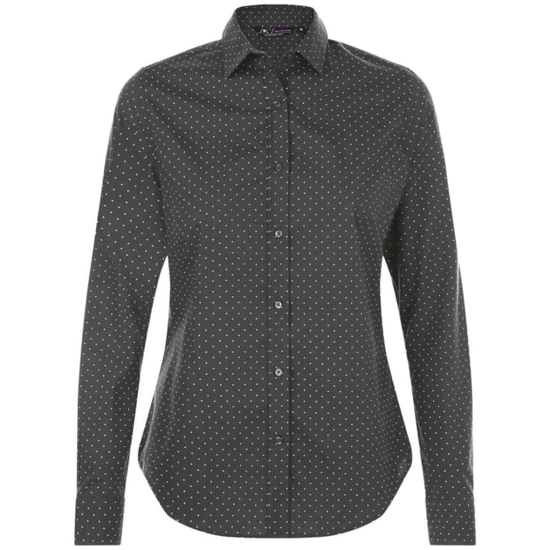 Рубашка женская Becker Women, темно-серая с белым, XS