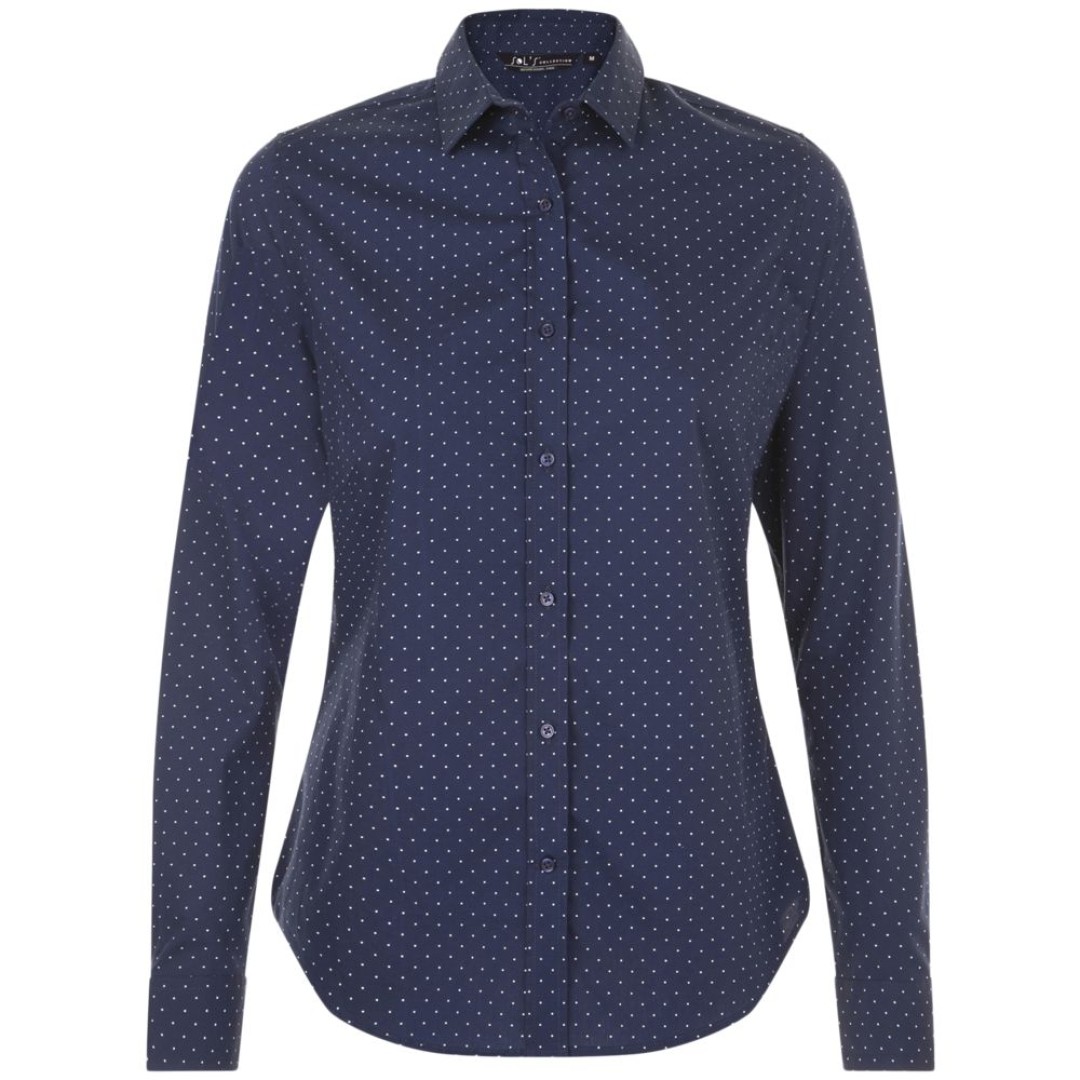 Рубашка женская Becker Women, темно-синяя с белым, XS