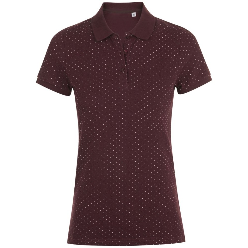 Рубашка поло женская Brandy Women, бордовая с белым, XXL