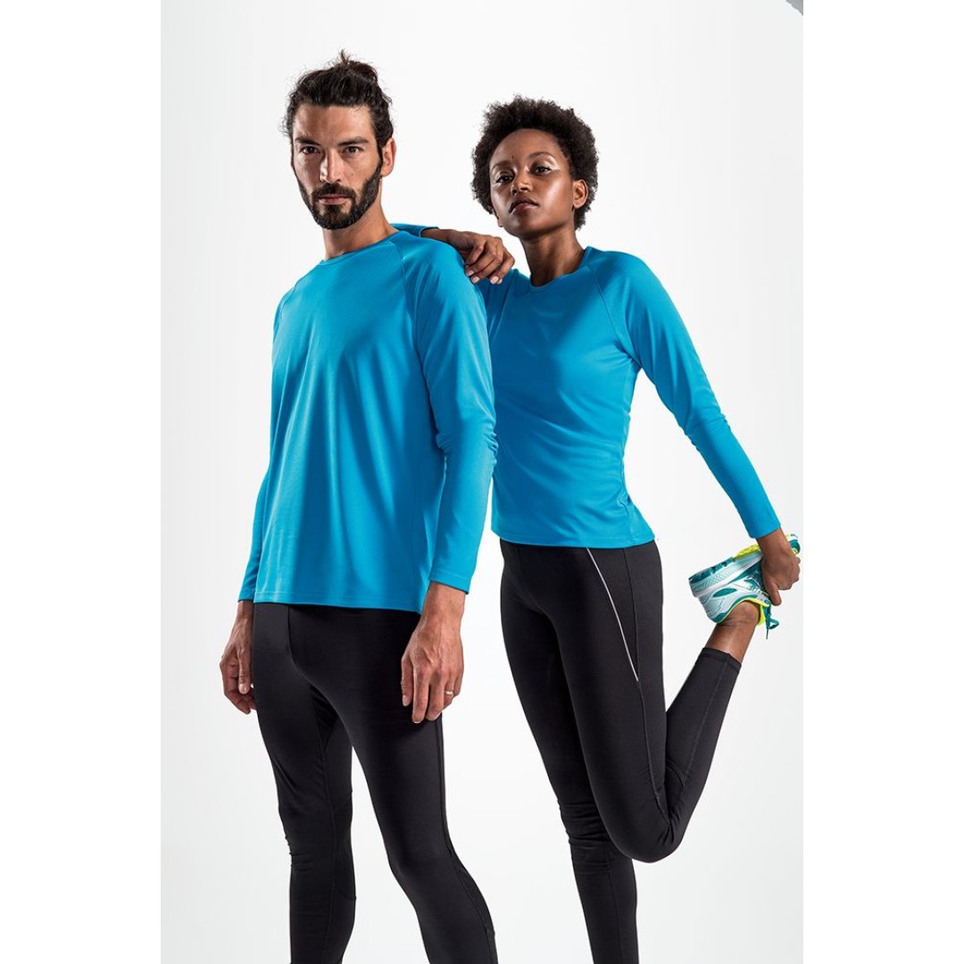 Футболка с длинным рукавом Sporty LSL Men ярко-бирюзовая, XXL