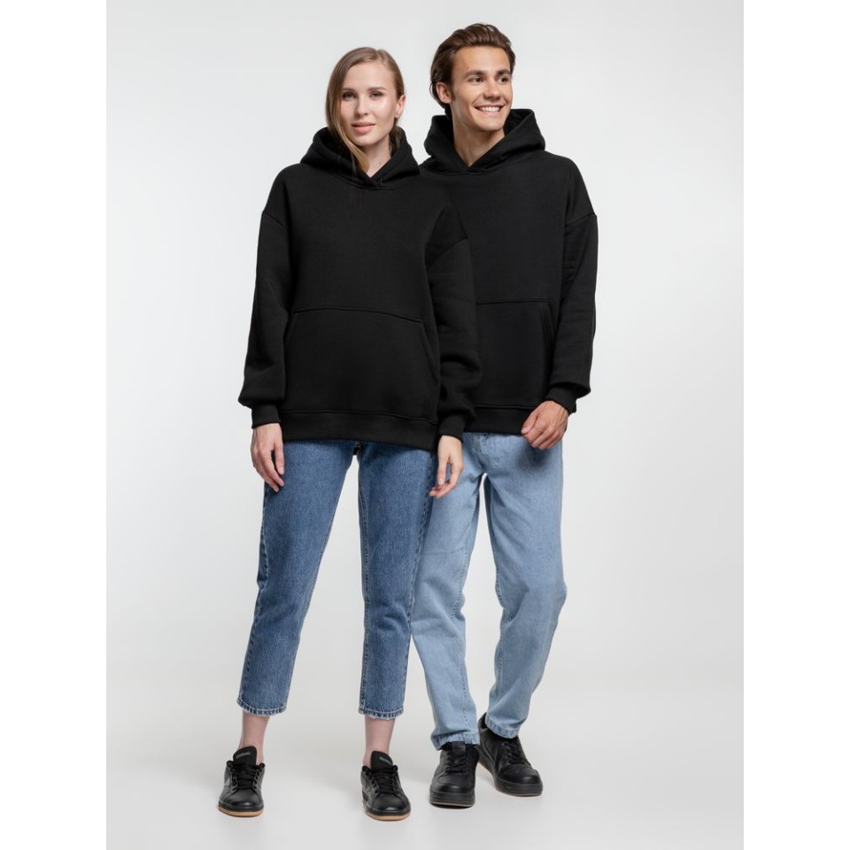 Худи оверсайз Kulonga Comfort Heavy, черное, XS/S
