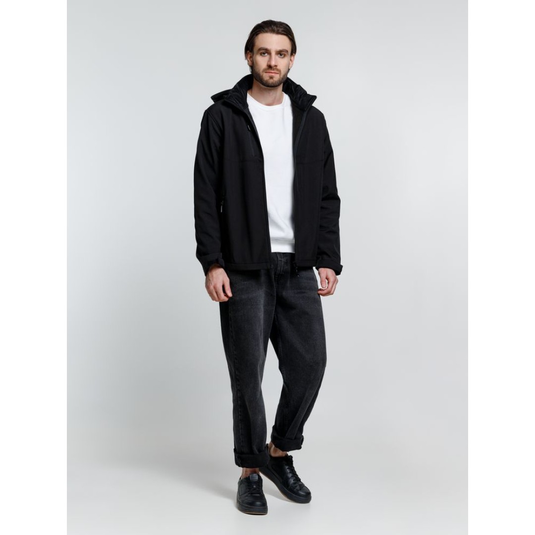 Куртка софтшелл мужская Zagreb, черная, размер L