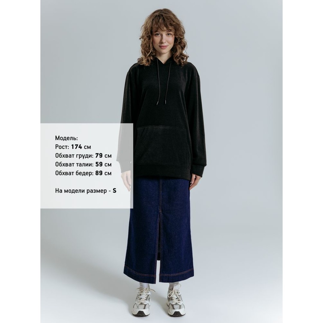 Худи унисекс Prima Vista, черное, размер S