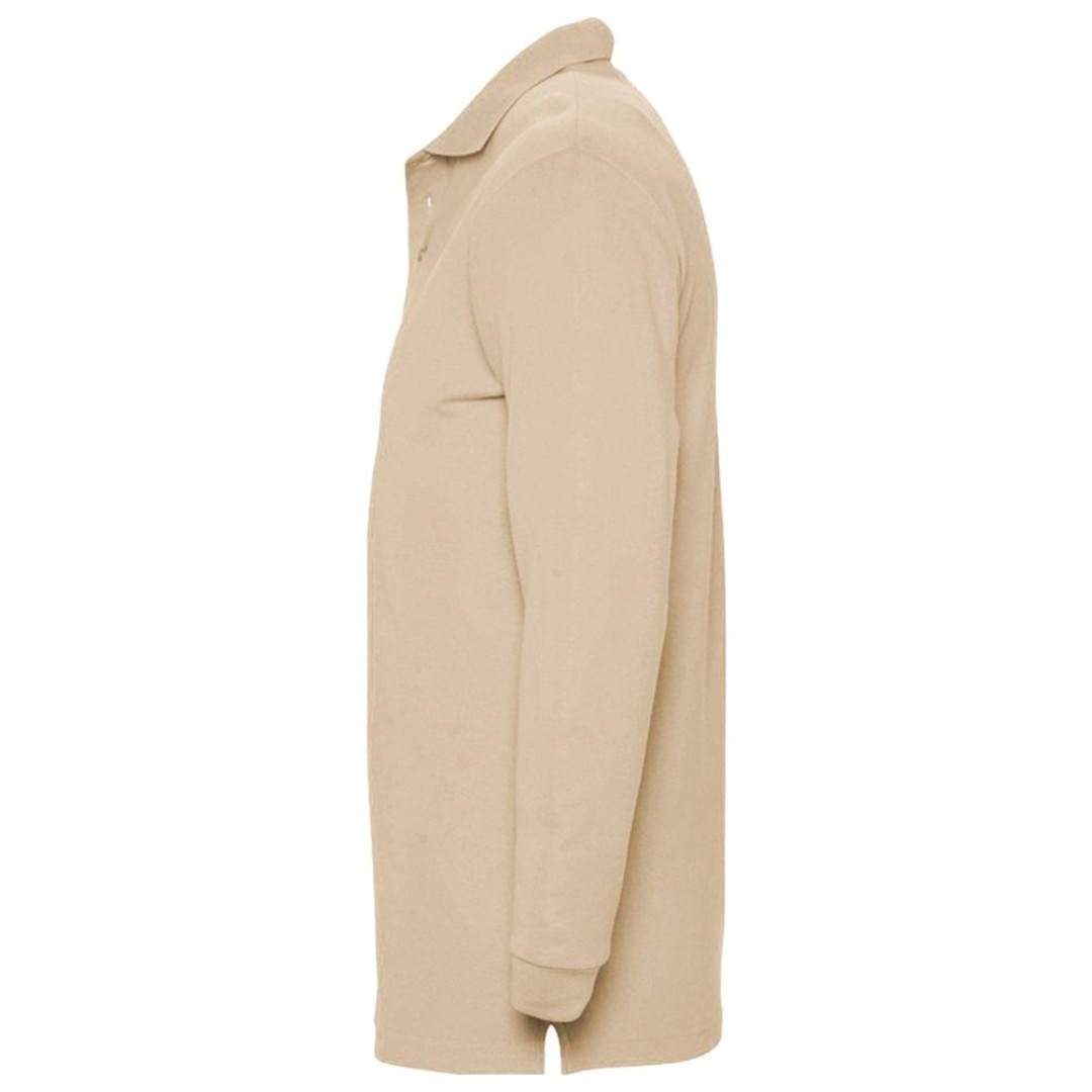 Рубашка поло мужская с длинным рукавом Winter II 210 бежевая, L