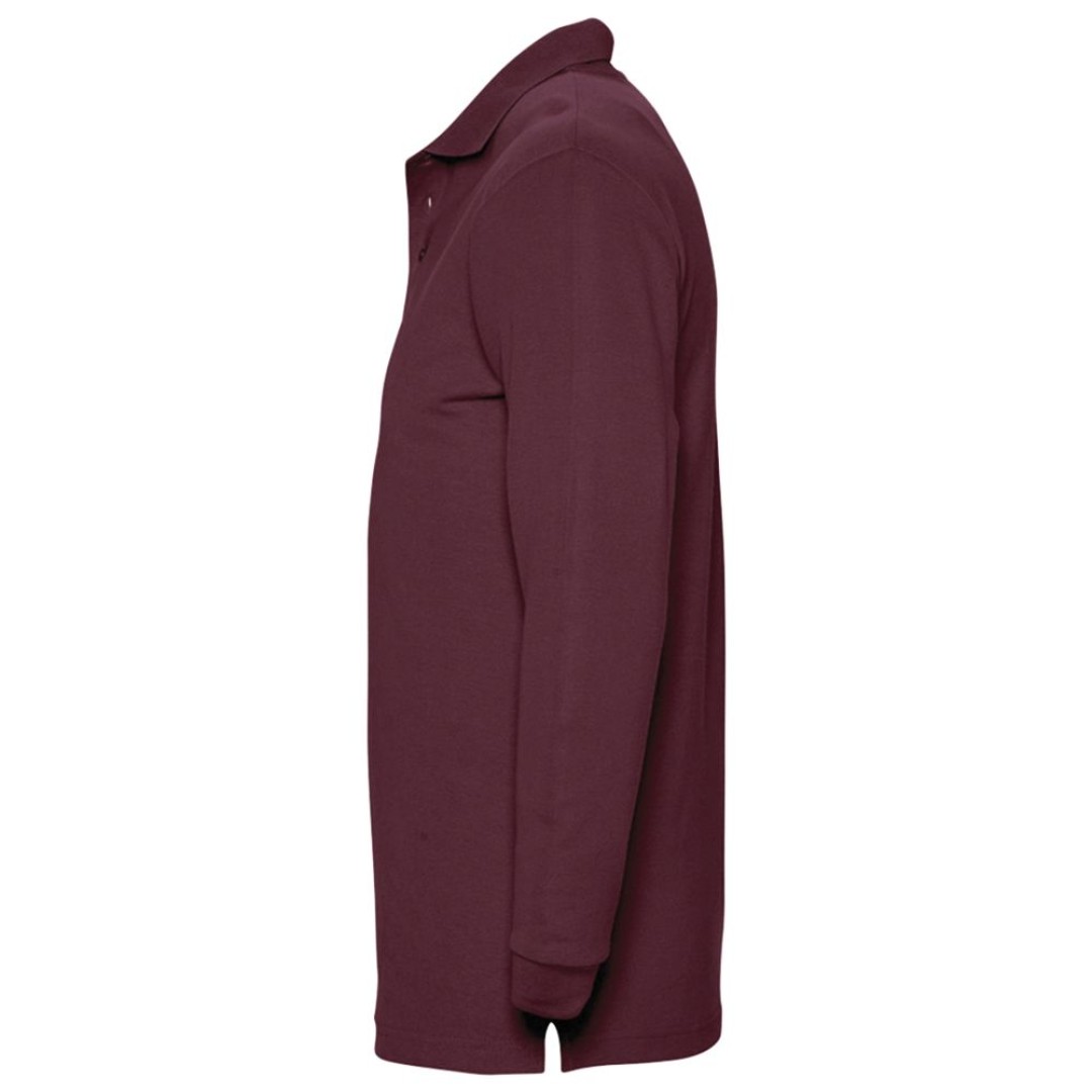 Рубашка поло мужская с длинным рукавом Winter II 210 бордовая, M