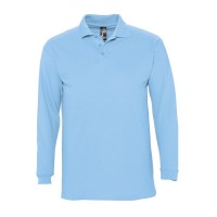 Рубашка поло мужская с длинным рукавом Winter II 210 голубая, L