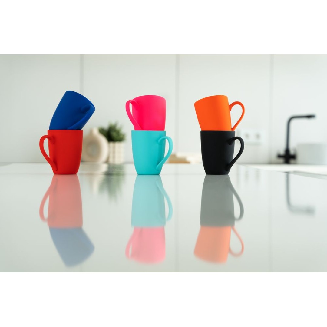 Кружка Good Morning с покрытием софт-тач, ver.2, бирюзовая