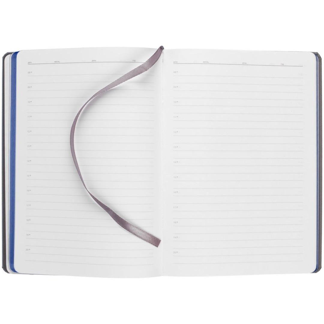 Ежедневник Rubikon на заказ, недатированный серо-синий