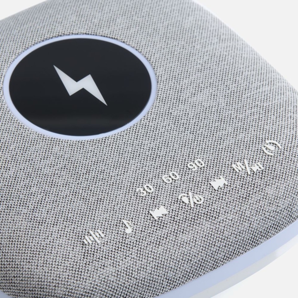 Bluetooth-колонка с беспроводной зарядкой и подсветкой Terrafonic, серая