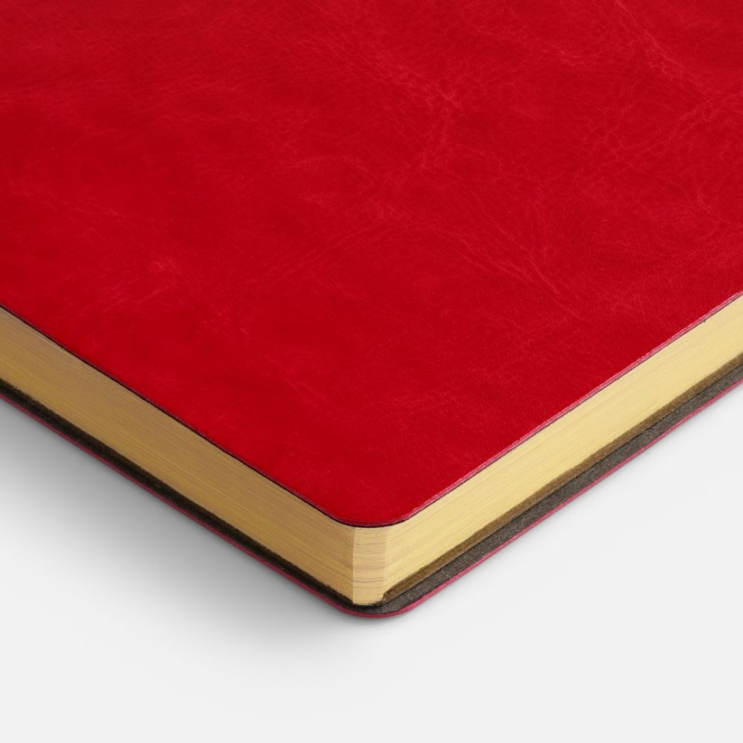 Ежедневник Nebraska Flex, недатированный, красный с золотистым