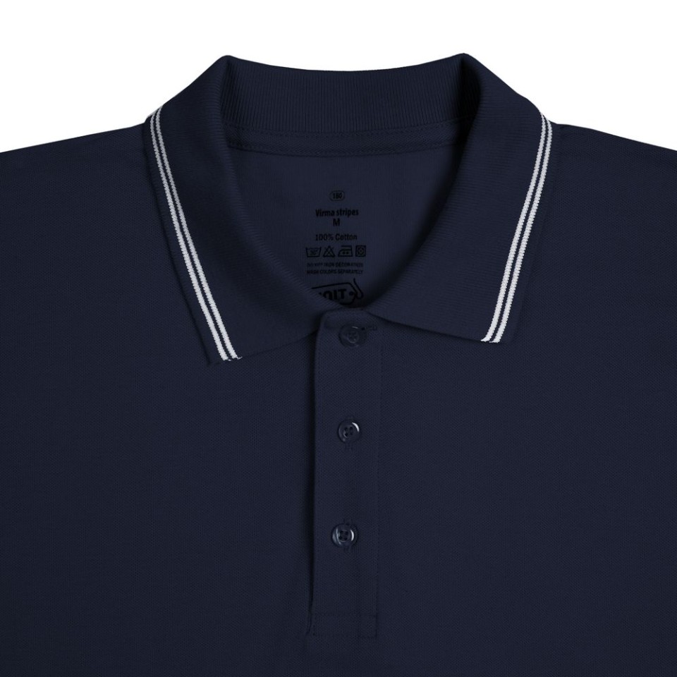 Рубашка поло Virma Stripes, темно-синяя, XL