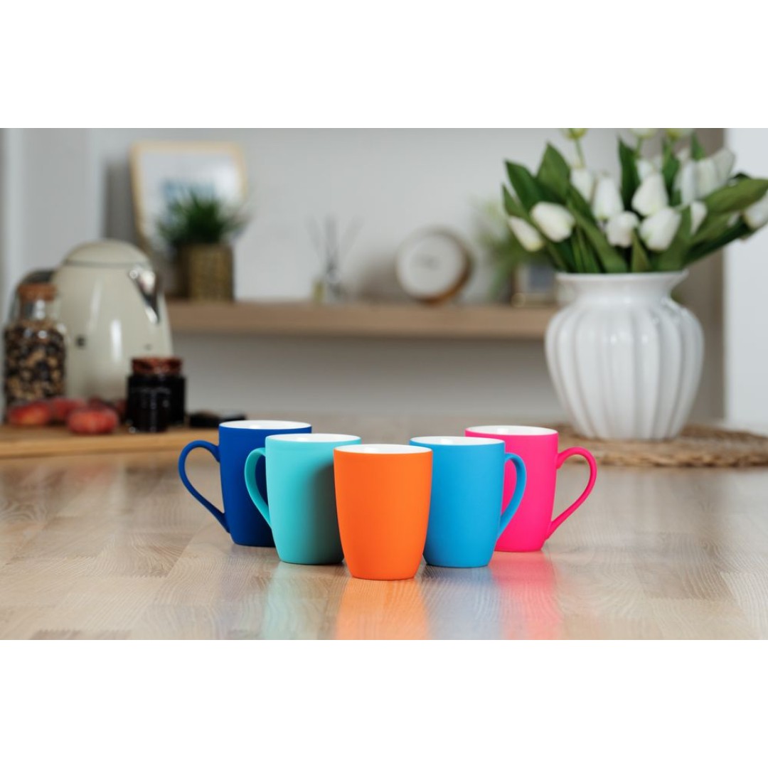 Кружка Good Morning с покрытием софт-тач, ver.2, бирюзовая