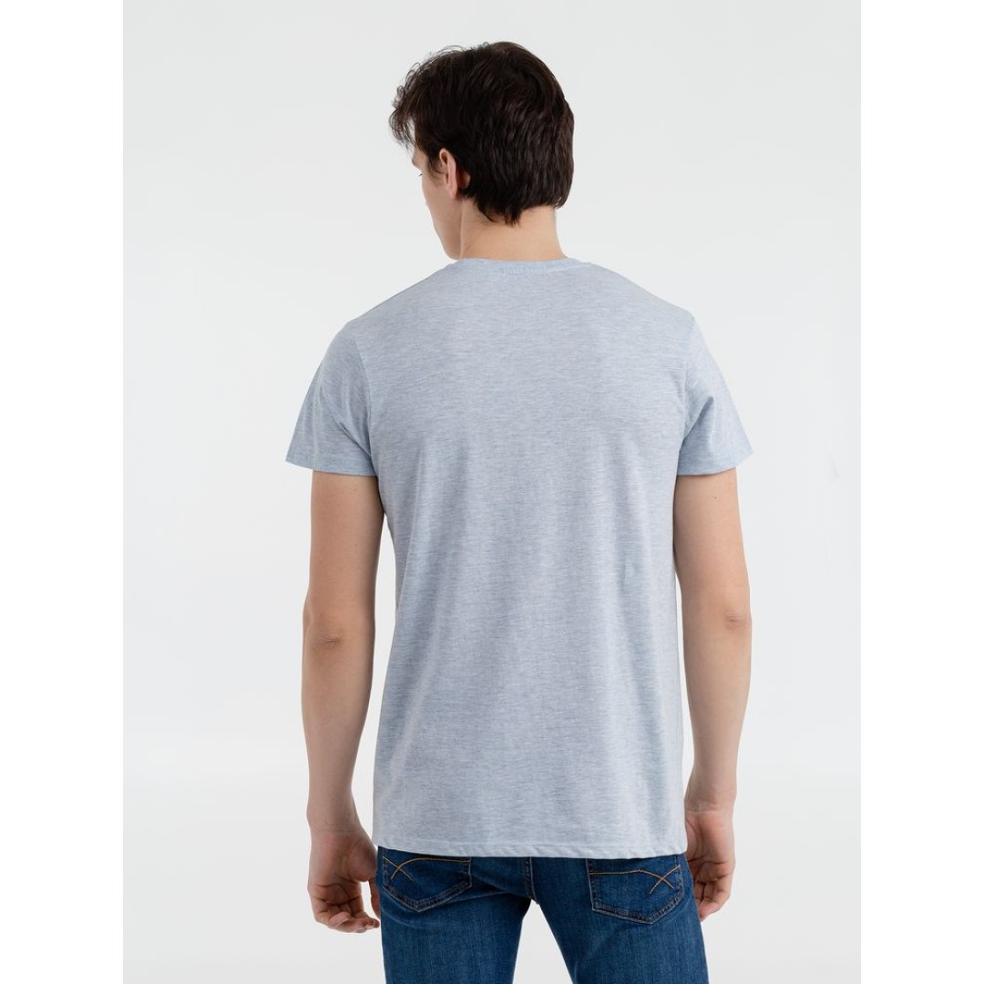 Футболка мужская приталенная Regent Fit голубой меланж, L