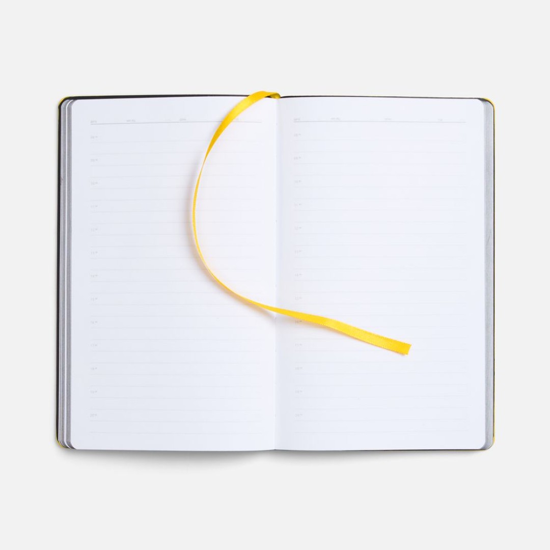 Ежедневник Trait, недатированный, черный с желтым