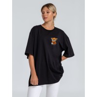 Футболка оверсайз «Cute Fire. Всех сжечь», черная, размер XS/S