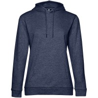Толстовка с капюшоном женская Hoodie, синий меланж, XL