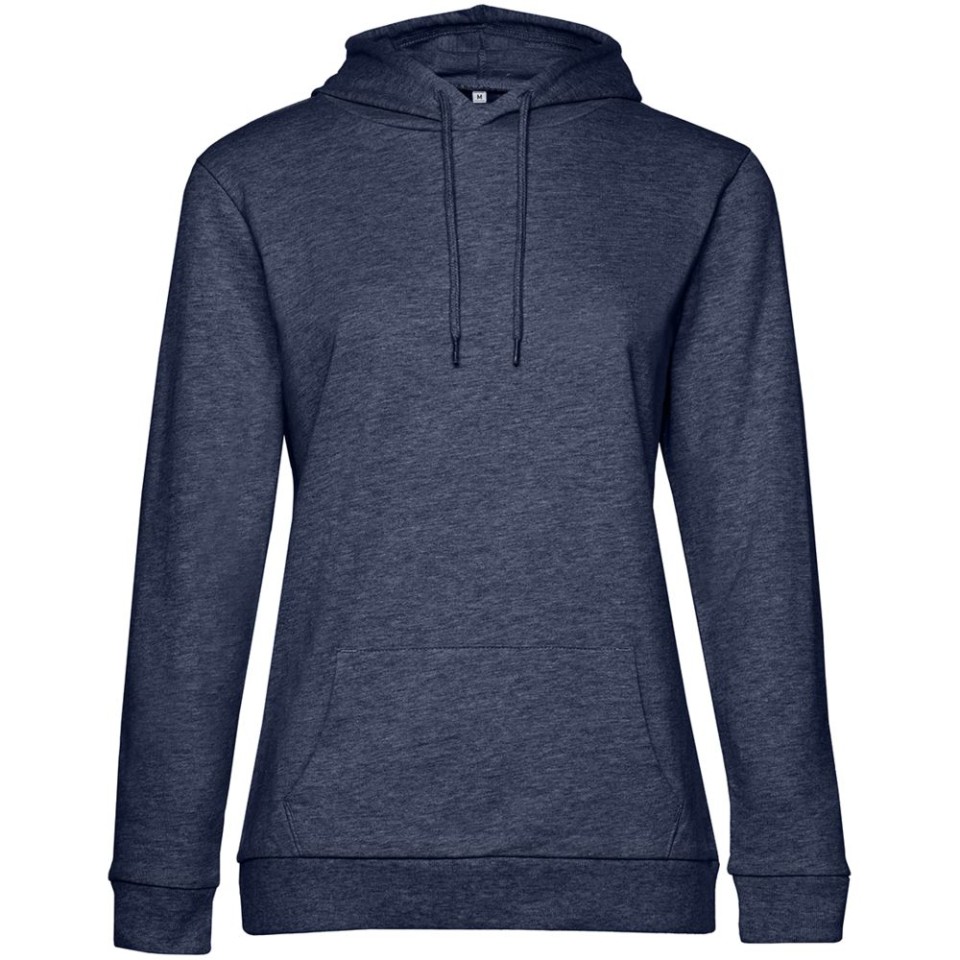 Толстовка с капюшоном женская Hoodie, синий меланж, L