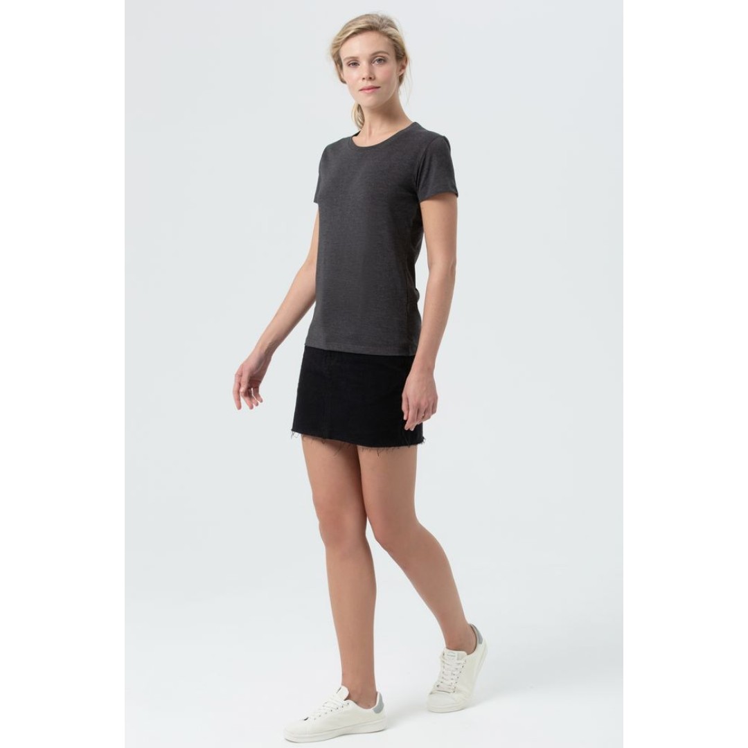 Футболка женская Regent Fit Women черный меланж, L