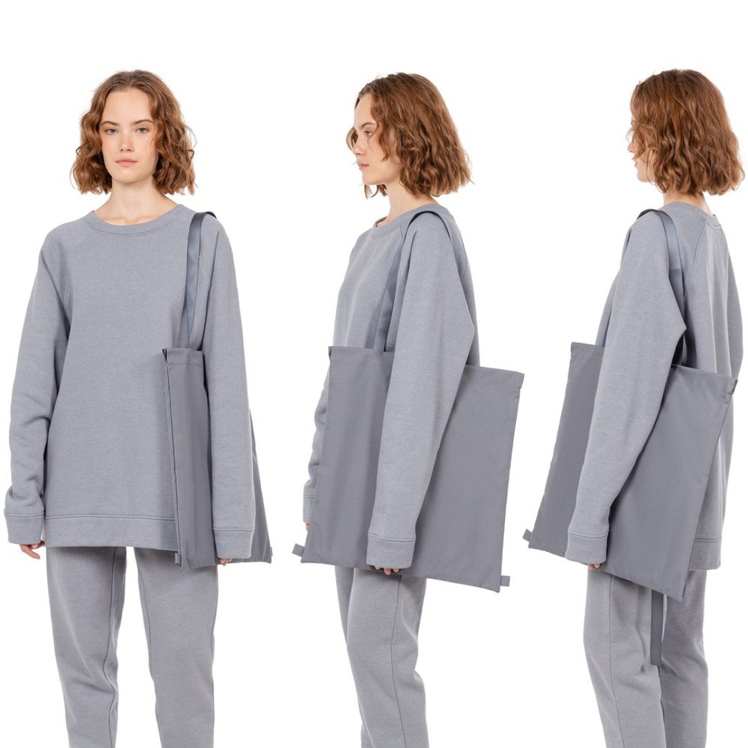 Шопер B3, серый с серыми ручками