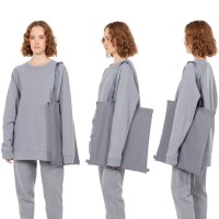 Шопер B3, серый с серыми ручками