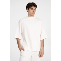 Футболка оверсайз унисекс T9, молочно-белая, размер XS/S