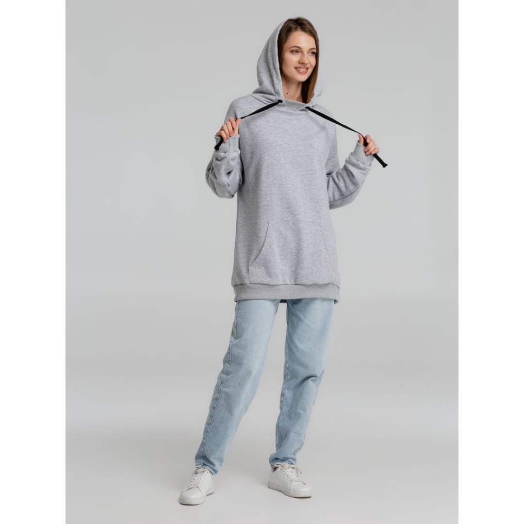 Худи оверсайз «Чистая соль», серый меланж, XS/S (44-46)