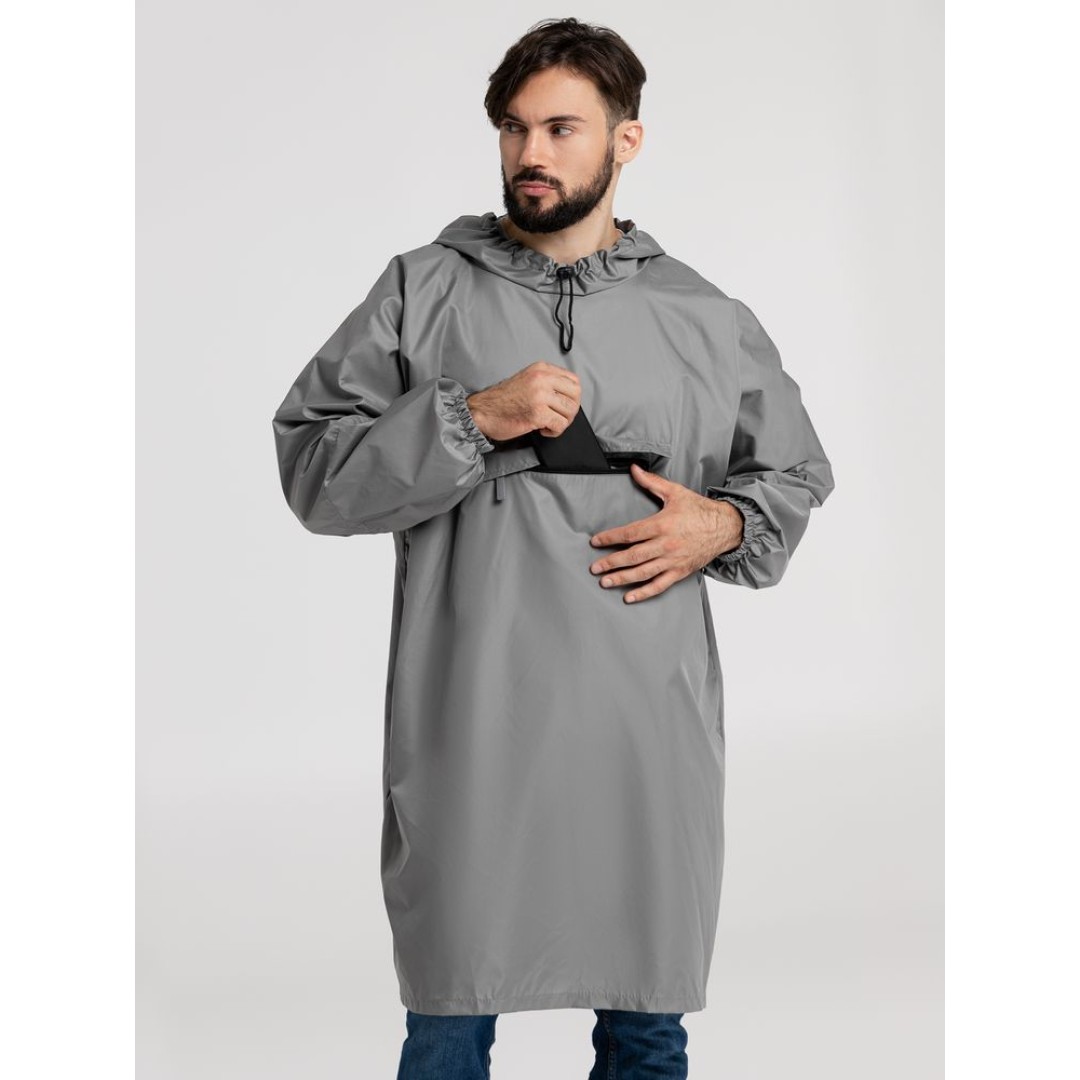 Дождевик-анорак Hard Work, серый, единый