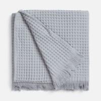 Плед вафельный Elenglect, светло-серый