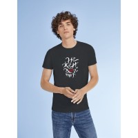 Футболка «Нежен», черный меланж, S