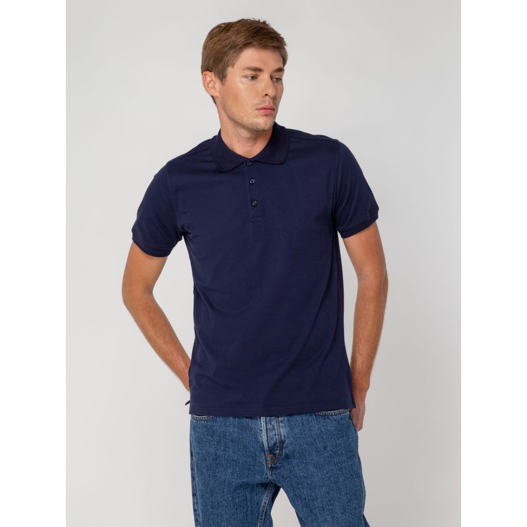 Рубашка поло мужская Virma Stretch, темно-синяя, L