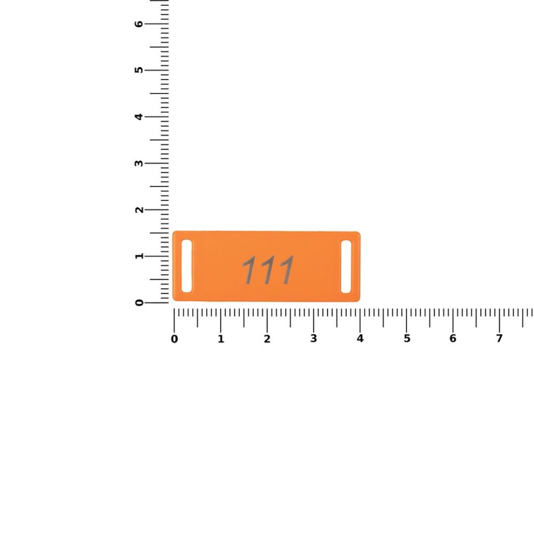 Шильдик металлический Kova, оранжевый неон